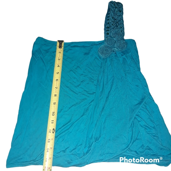 Women’s tube top shoulder blue crochet blouse summer top party holiday sport fun - Picture 10 of 12